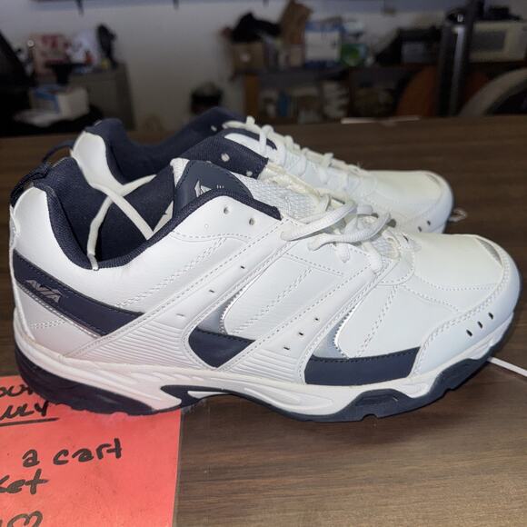 C Avia Men's shoes Avi-Verge - White/True Navy Sneakers Size 12X Wide Shoe - Picture 2 of 8